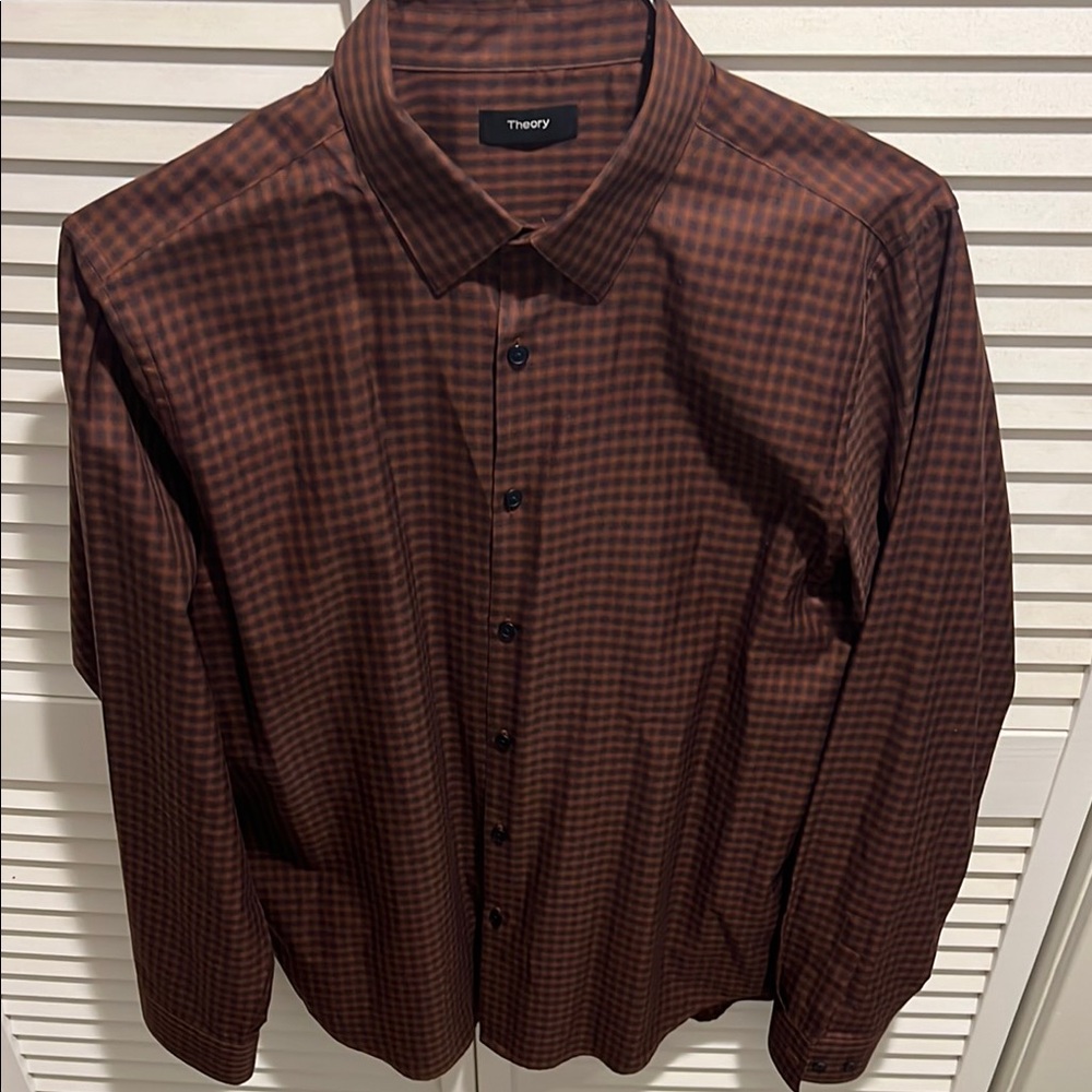 Theory Brown Casual Button Down Shirt *Like New*